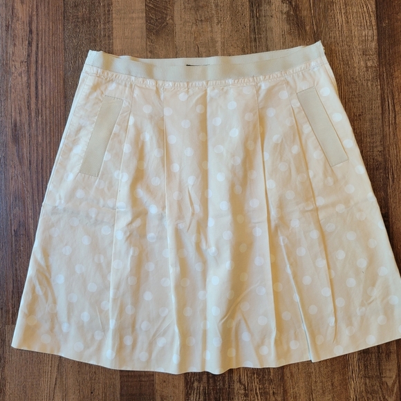 J.Crew Light Tan White Polka Dot A-line Skirt - Picture 1 of 8